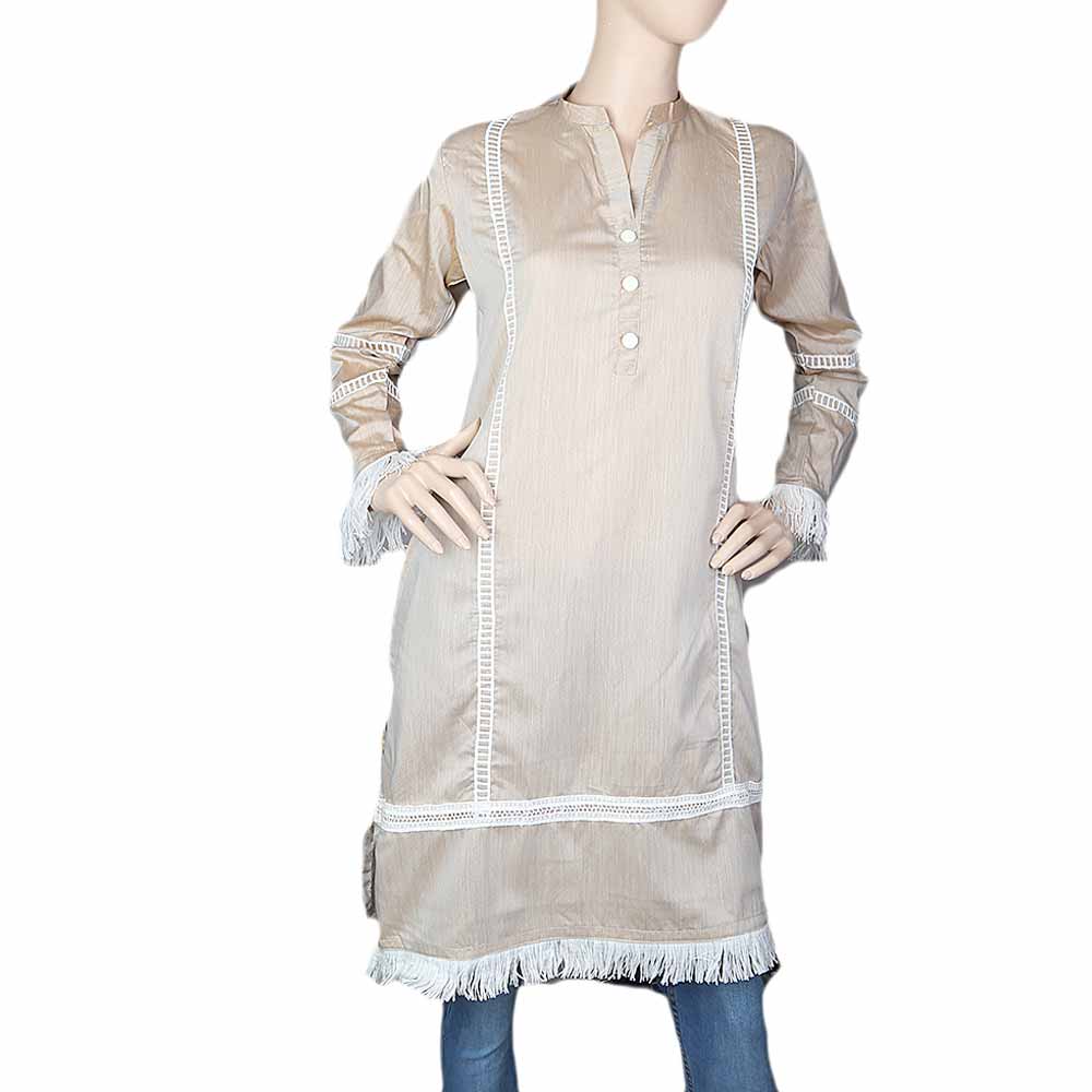 Women's Plain Kurti - Brown, Women, Ready Kurtis, Chase Value, Chase Value
