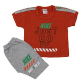 Newborn Boys Half Sleeves Suit - Rust, Kids, Newborn Boys Sets And Suits, Chase Value, Chase Value
