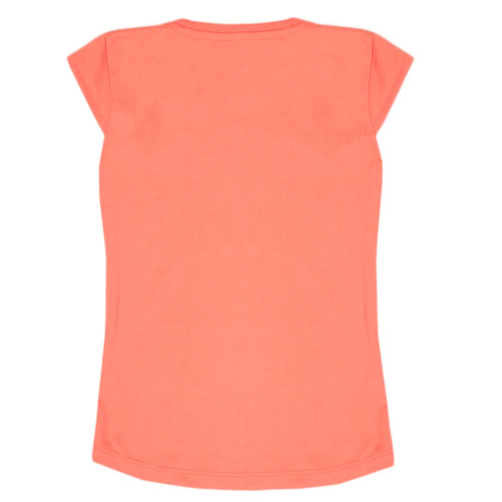 Girls Half Sleeves T-Shirt - Peach, Girls T-Shirts, Chase Value, Chase Value