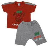Newborn Boys Half Sleeves Suit - Rust, Kids, Newborn Boys Sets And Suits, Chase Value, Chase Value