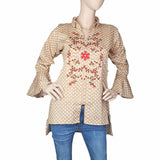 Women's Embroidered Western Top - Beige, Women, T-Shirts And Tops, Chase Value, Chase Value