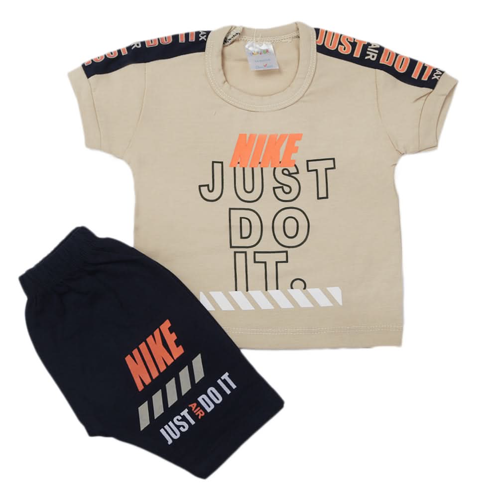 Newborn Boys Half Sleeves Suit - Fawn, Kids, Newborn Boys Sets And Suits, Chase Value, Chase Value