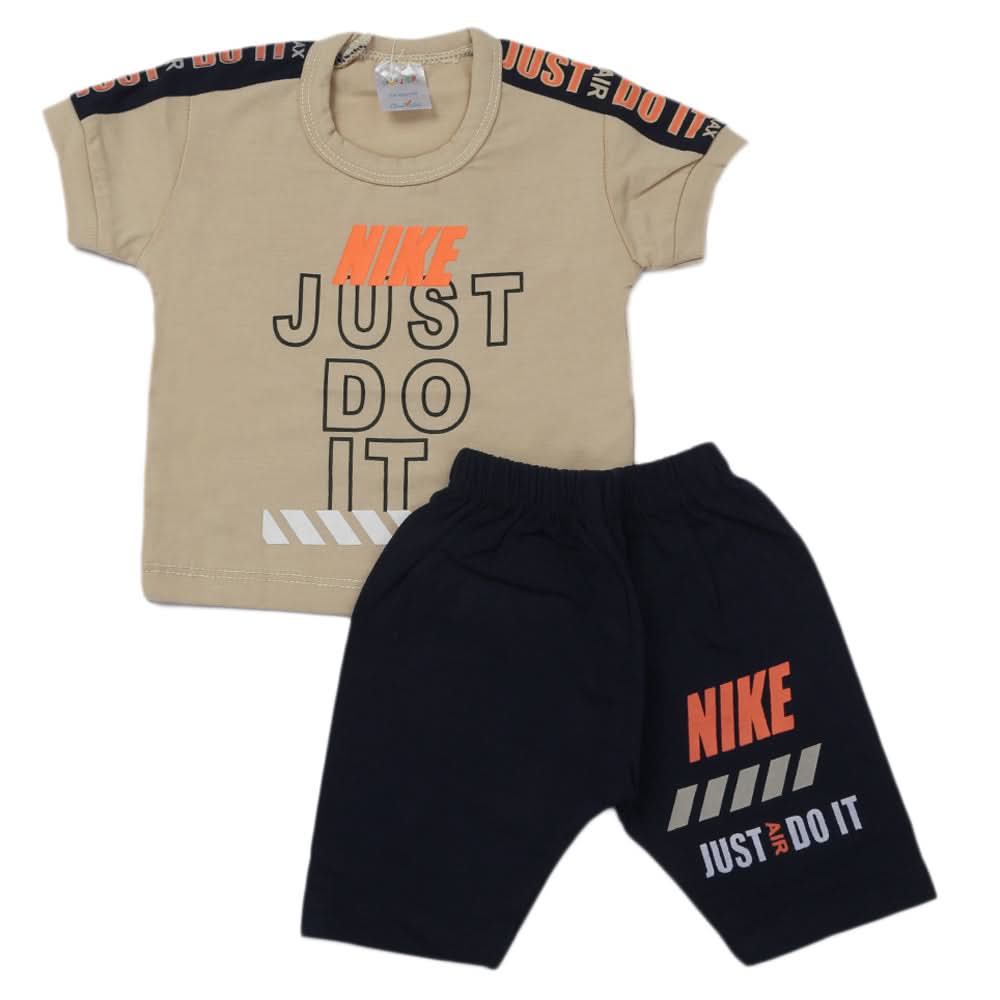 Newborn Boys Half Sleeves Suit - Fawn, Kids, Newborn Boys Sets And Suits, Chase Value, Chase Value
