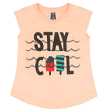 Girls Half Sleeves T-Shirt - Peach, Girls T-Shirts, Chase Value, Chase Value