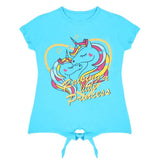 Girls Half Sleeves T-Shirt - Cyan, Girls T-Shirts, Chase Value, Chase Value