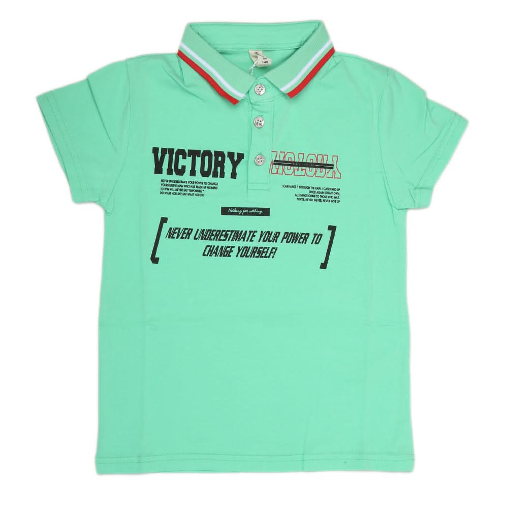 Boys Half Sleeves Polo T-Shirt - Green, Kids, Boys T-Shirts, Chase Value, Chase Value