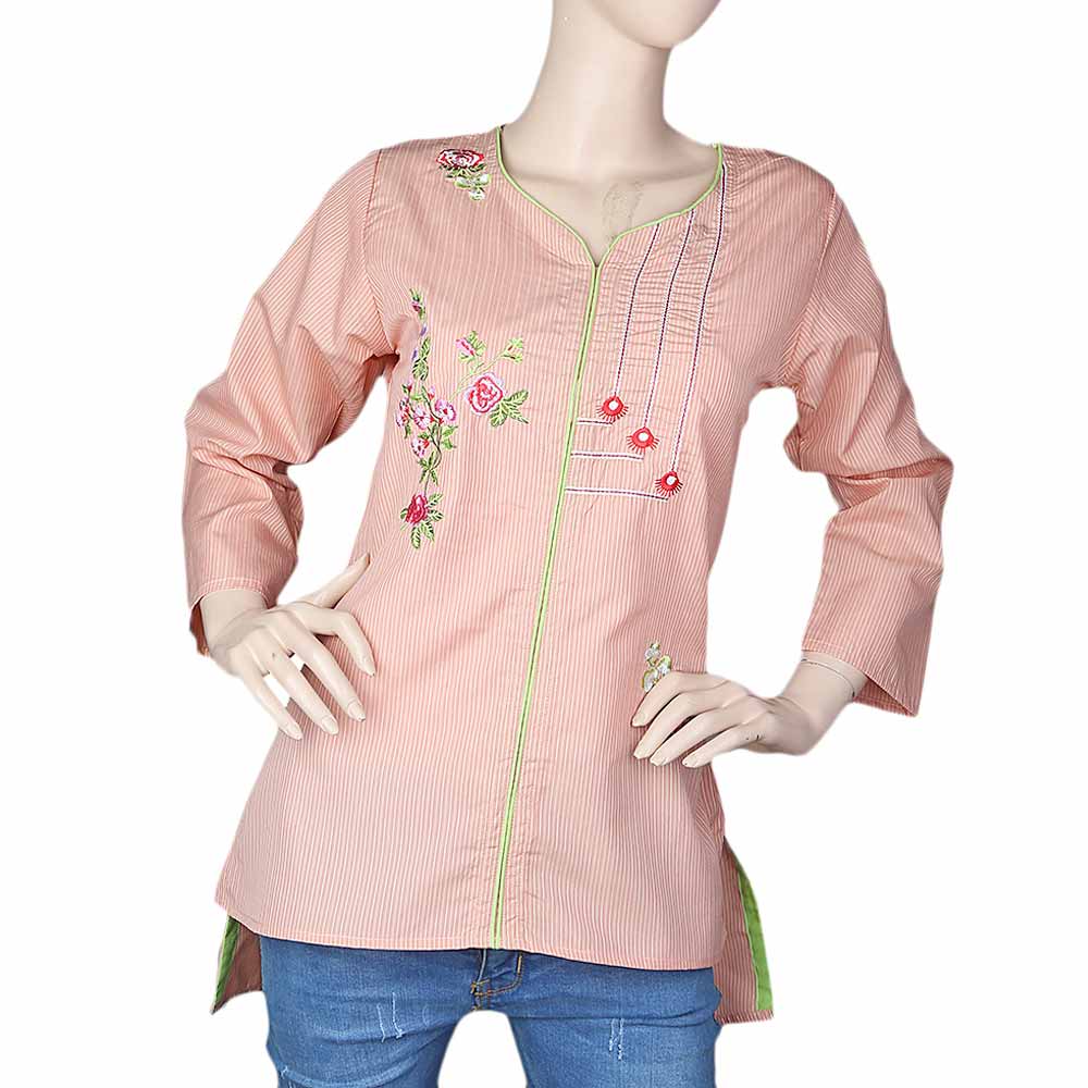 Women's Embroidered Western Top Front Dori Pipen - Rust, Women, T-Shirts And Tops, Chase Value, Chase Value