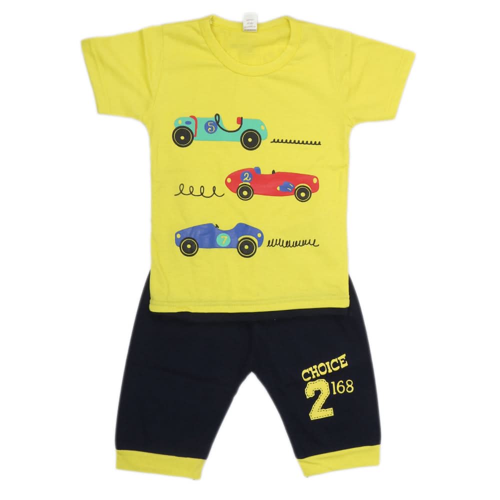 Boys Half Sleeves Suit - Lemon, Kids, Boys Sets And Suits, Chase Value, Chase Value