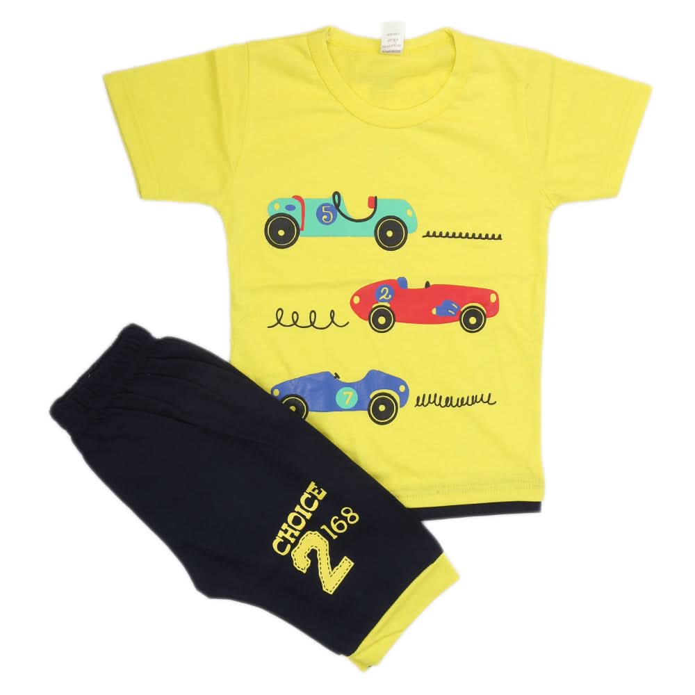 Boys Half Sleeves Suit - Lemon, Kids, Boys Sets And Suits, Chase Value, Chase Value
