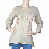 Women's Embroidered Western Top Front Dori Pipen - Beige, Women, T-Shirts And Tops, Chase Value, Chase Value