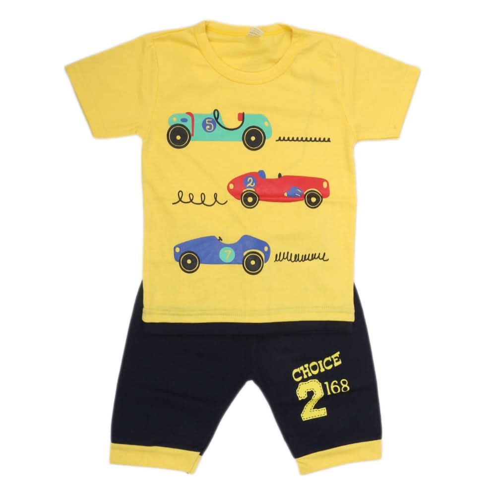 Boys Half Sleeves Suit - Yellow, Kids, Boys Sets And Suits, Chase Value, Chase Value