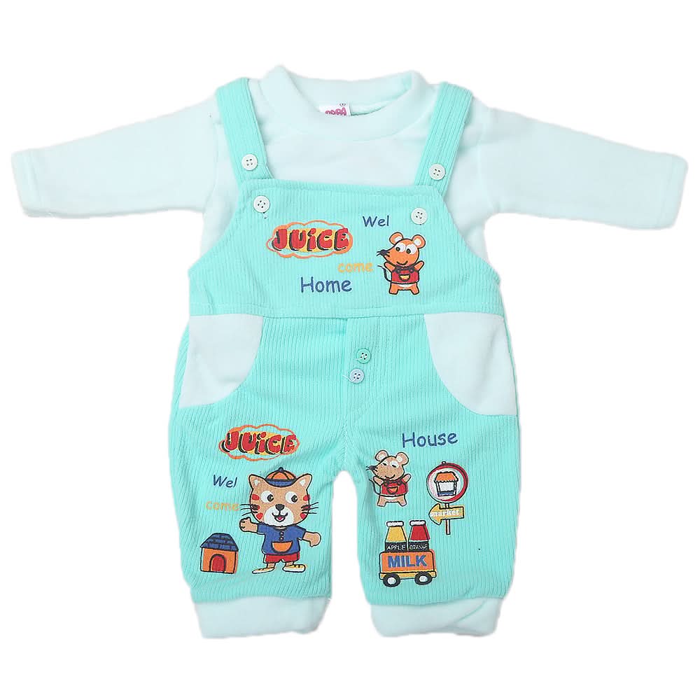 Newborn Boys Full Sleeves Romper - Cyan, Kids, NB Boys Rompers, Chase Value, Chase Value