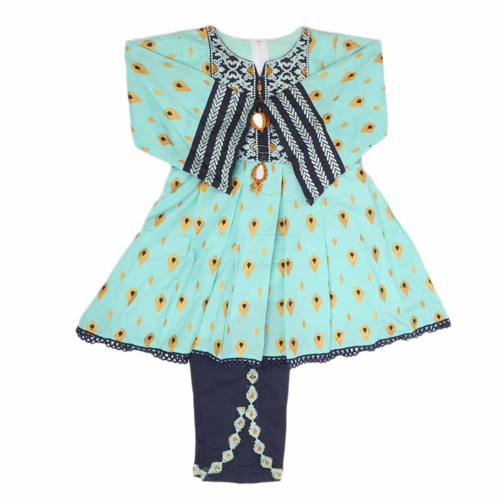 Girls Shalwar Suits - Cyan, Girls Shalwar Kameez, Chase Value, Chase Value