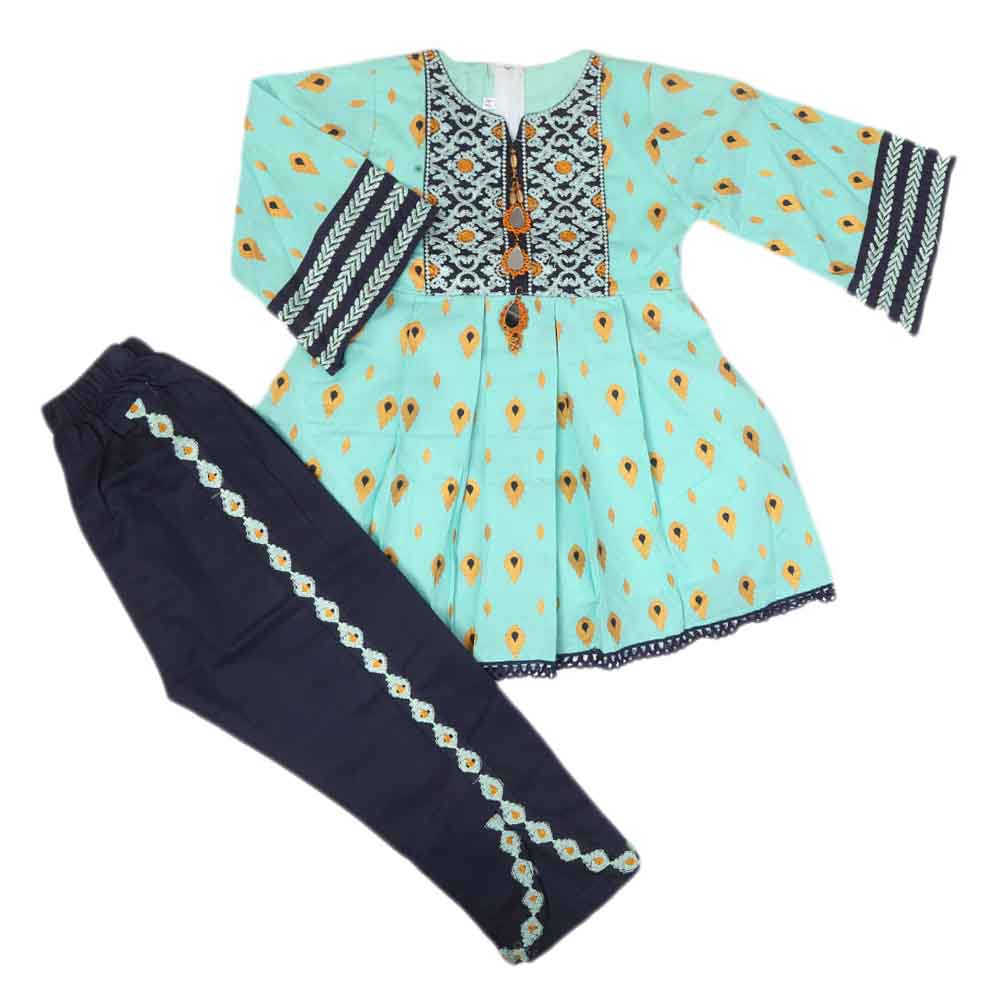 Girls Shalwar Suits - Cyan, Girls Shalwar Kameez, Chase Value, Chase Value