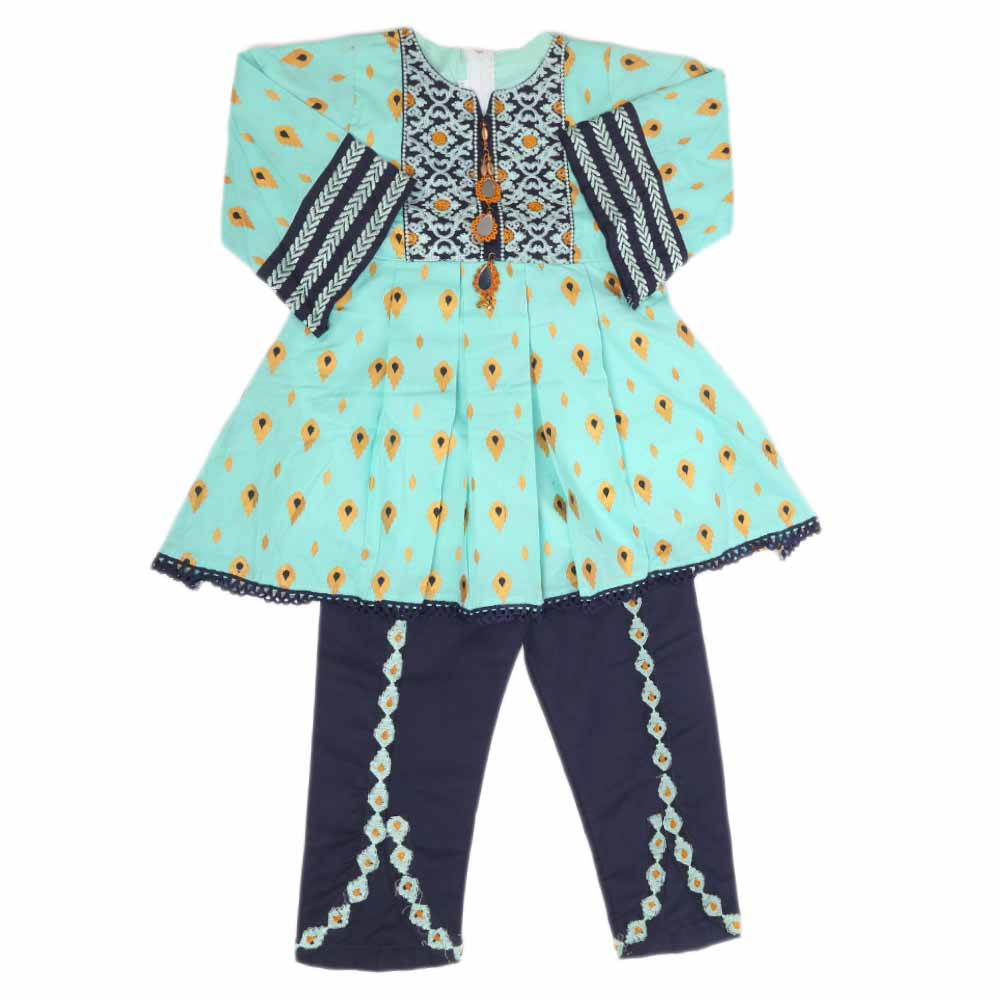 Girls Shalwar Suits - Cyan, Girls Shalwar Kameez, Chase Value, Chase Value