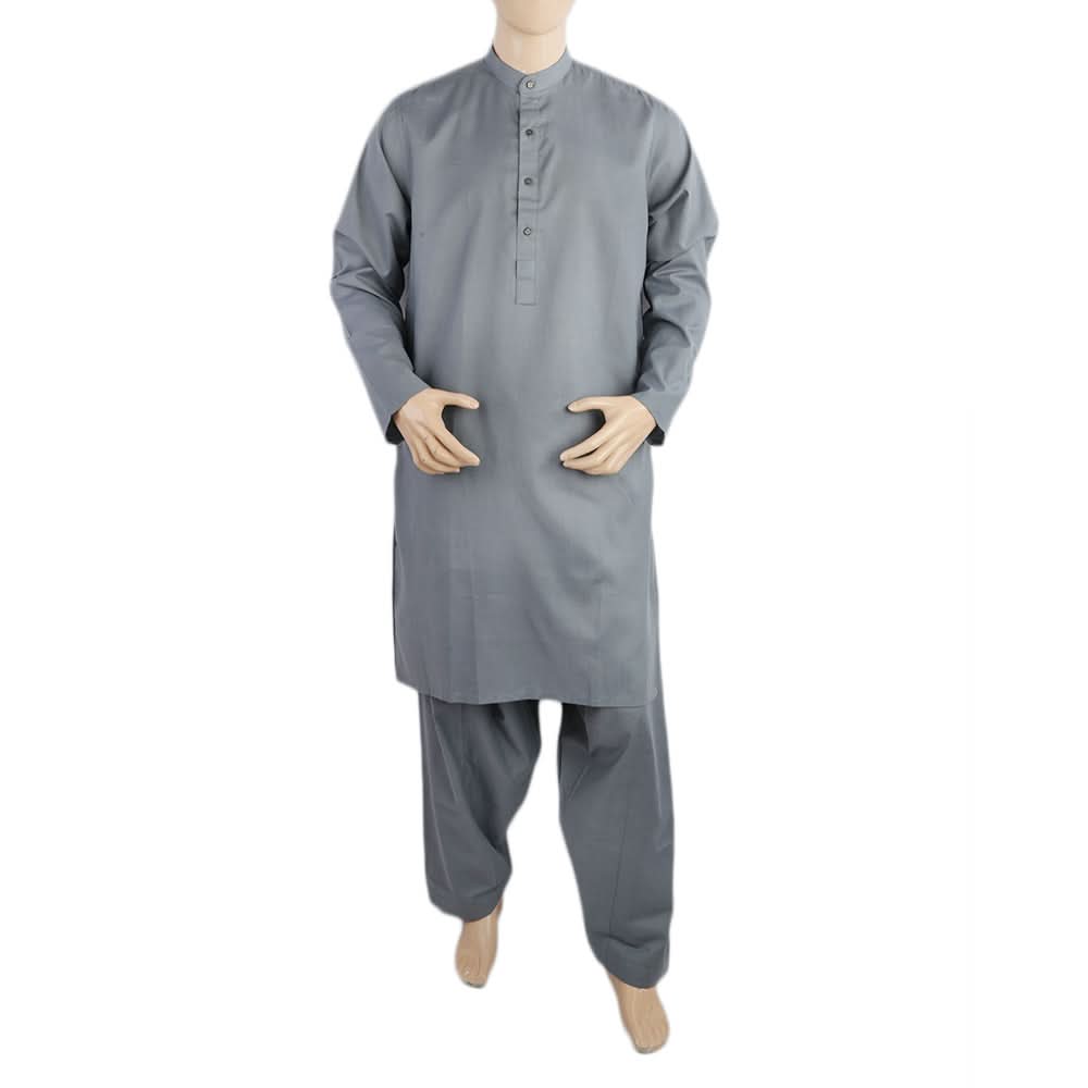 Men's Mashriq Slim Fit Suit - Steel Blue, Men, Kurtas, Chase Value, Chase Value