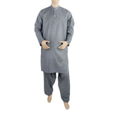Men's Mashriq Slim Fit Suit - Steel Blue, Men, Kurtas, Chase Value, Chase Value
