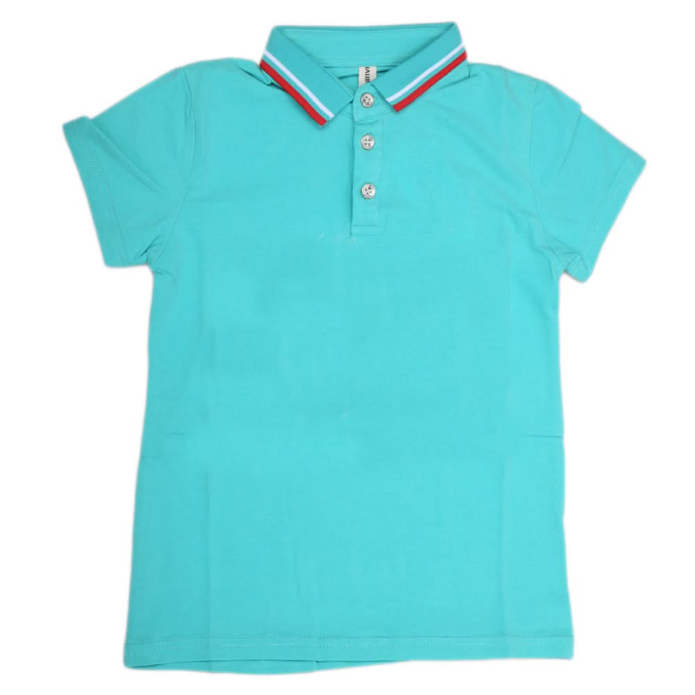 Boys Half Sleeves Polo T-Shirt - Cyan, Kids, Boys T-Shirts, Chase Value, Chase Value