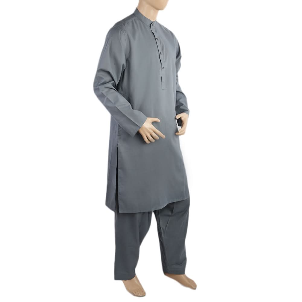 Men's Mashriq Slim Fit Suit - Steel Blue, Men, Kurtas, Chase Value, Chase Value