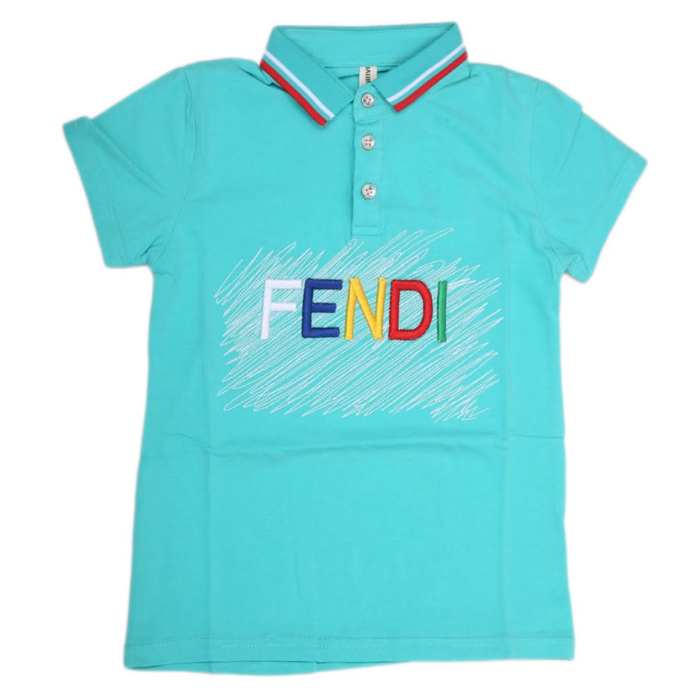 Boys Half Sleeves Polo T-Shirt - Cyan, Kids, Boys T-Shirts, Chase Value, Chase Value