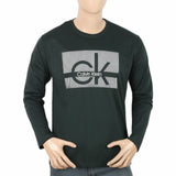 Men's Full Sleeves Printed T-Shirt - Green, Men, T-Shirts And Polos, Chase Value, Chase Value