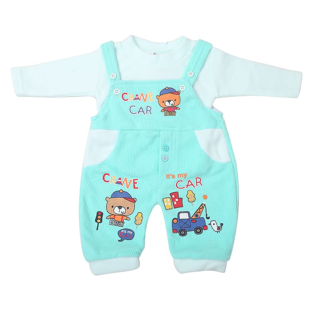 Newborn Boys Full Sleeves Romper - Cyan, Kids, NB Boys Rompers, Chase Value, Chase Value
