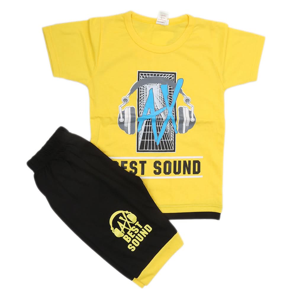 Boys Half Sleeves Suit - Yellow, Kids, Boys Sets And Suits, Chase Value, Chase Value