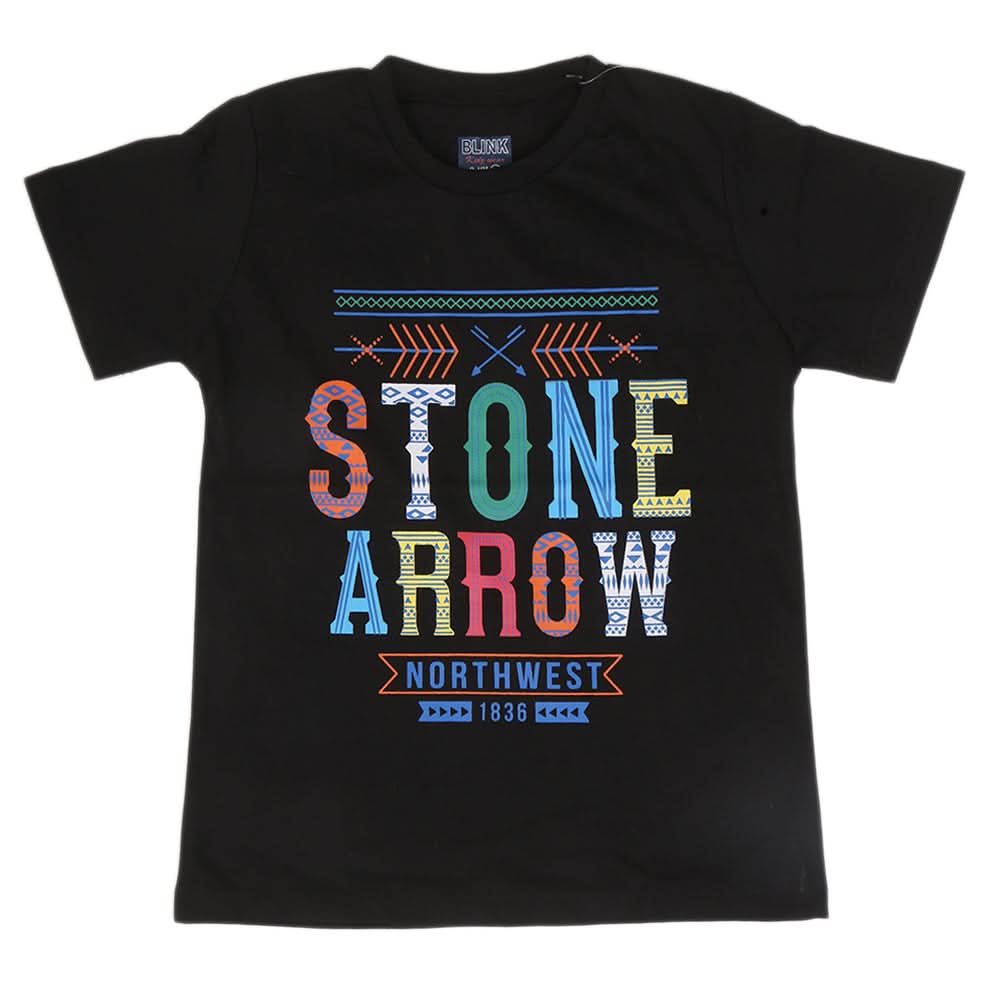 Boys Half Sleeves T-Shirt 3980 - Black, Kids, Boys T-Shirts, Chase Value, Chase Value