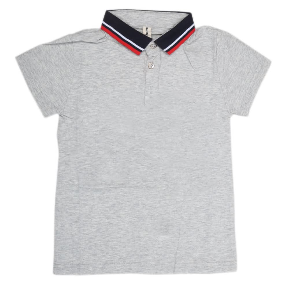 Boys Half Sleeves Polo T-Shirt - Grey, Kids, Boys T-Shirts, Chase Value, Chase Value