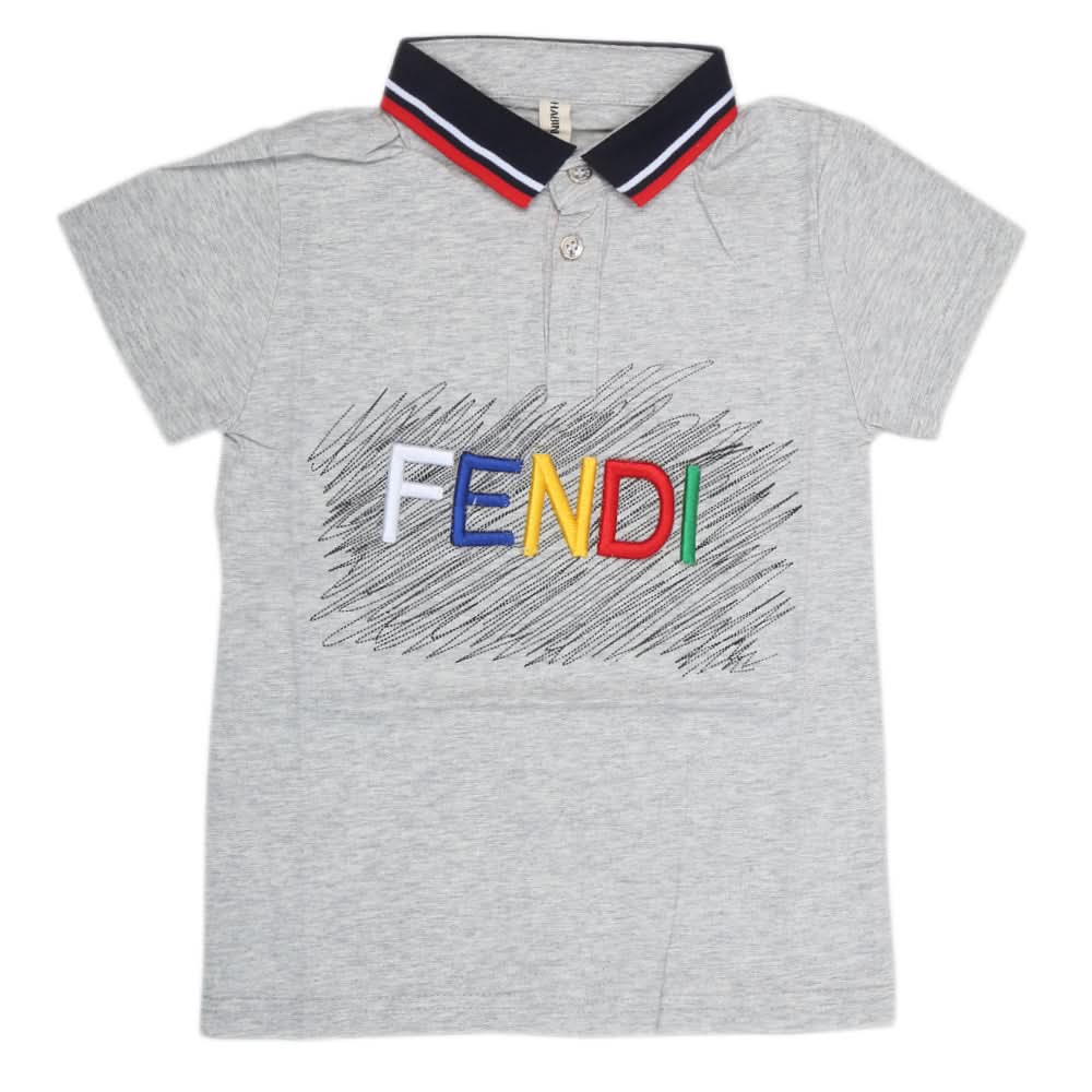 Boys Half Sleeves Polo T-Shirt - Grey, Kids, Boys T-Shirts, Chase Value, Chase Value