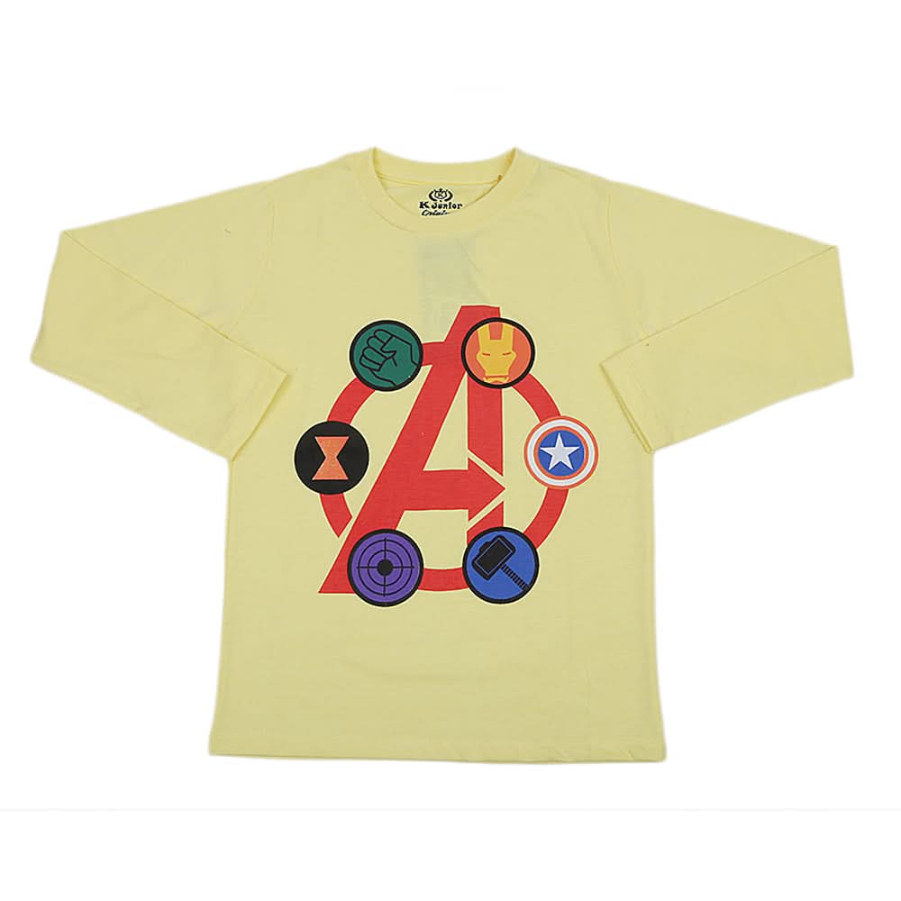 Boys Full Sleeves T-Shirt - Yellow, Kids, Boys T-Shirts, Chase Value, Chase Value