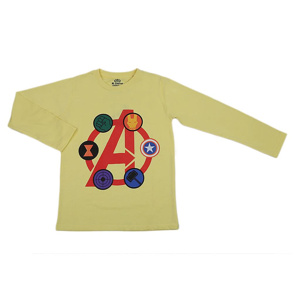 Boys Full Sleeves T-Shirt - Yellow, Kids, Boys T-Shirts, Chase Value, Chase Value
