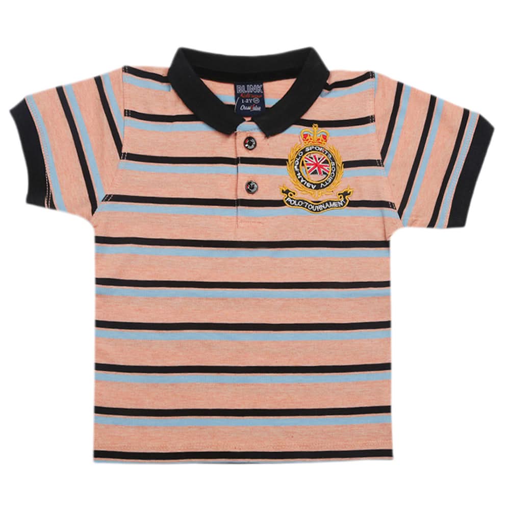 Boys Half Sleeves Polo T-Shirt - Peach, Boys T-Shirts, Chase Value, Chase Value