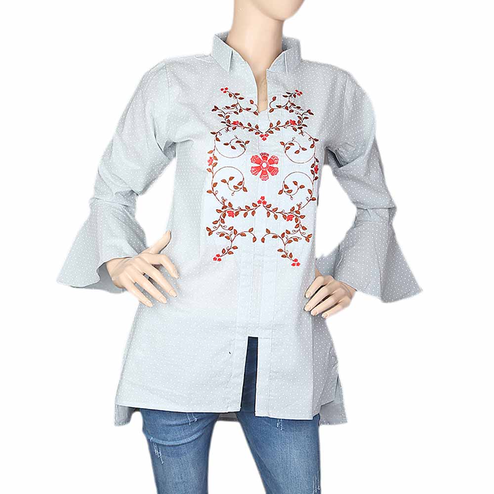 Women's Embroidered Western Top - Blue, Women, T-Shirts And Tops, Chase Value, Chase Value