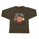 Boys Full Sleeves Jersey T-Shirt - Olive Green, Kids, Boys T-Shirts, Chase Value, Chase Value