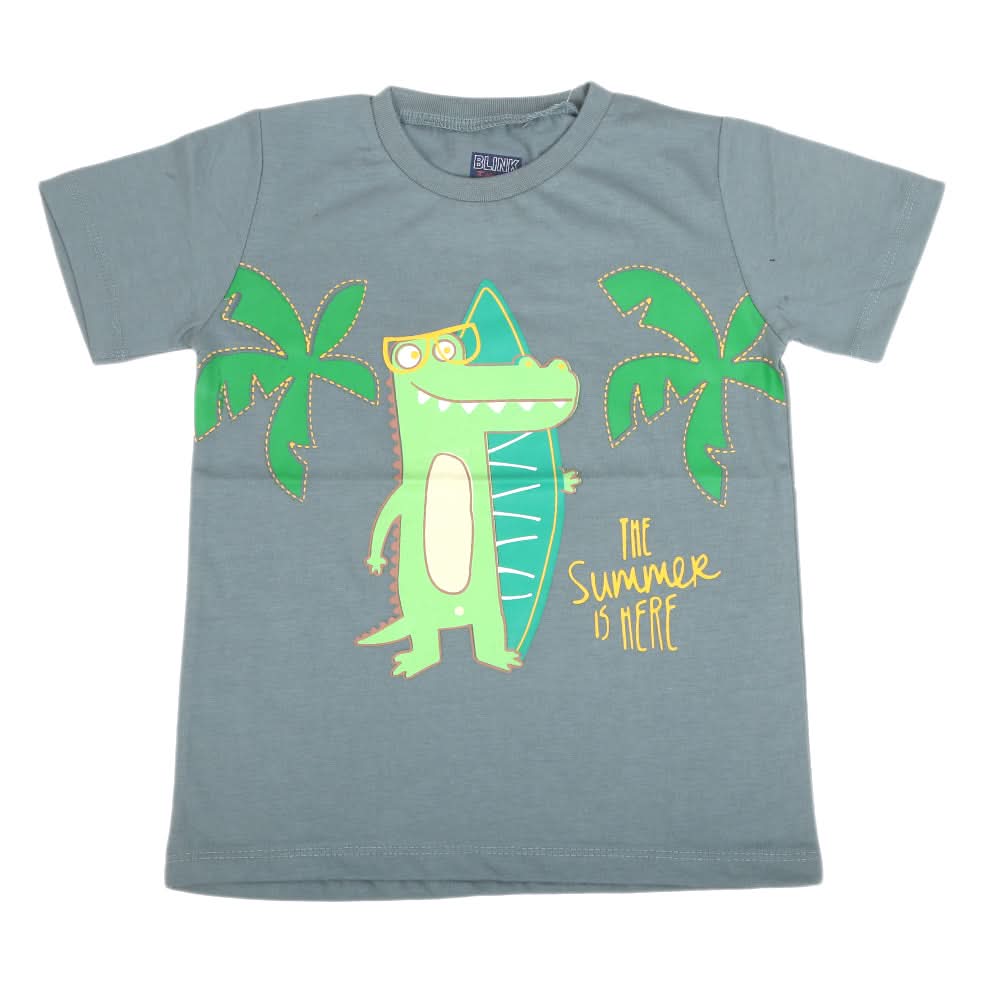 Boys Half Sleeves Jersey T-Shirt 4131 - Steel Grey, Kids, Boys T-Shirts, Chase Value, Chase Value