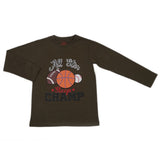 Boys Full Sleeves Jersey T-Shirt - Olive Green, Kids, Boys T-Shirts, Chase Value, Chase Value