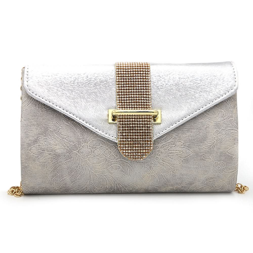 Women's Bridal Clutch 6877 - Silver, Women, Clutches, Chase Value, Chase Value