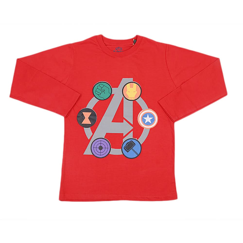 Boys Full Sleeves T-Shirt - Red, Kids, Boys T-Shirts, Chase Value, Chase Value