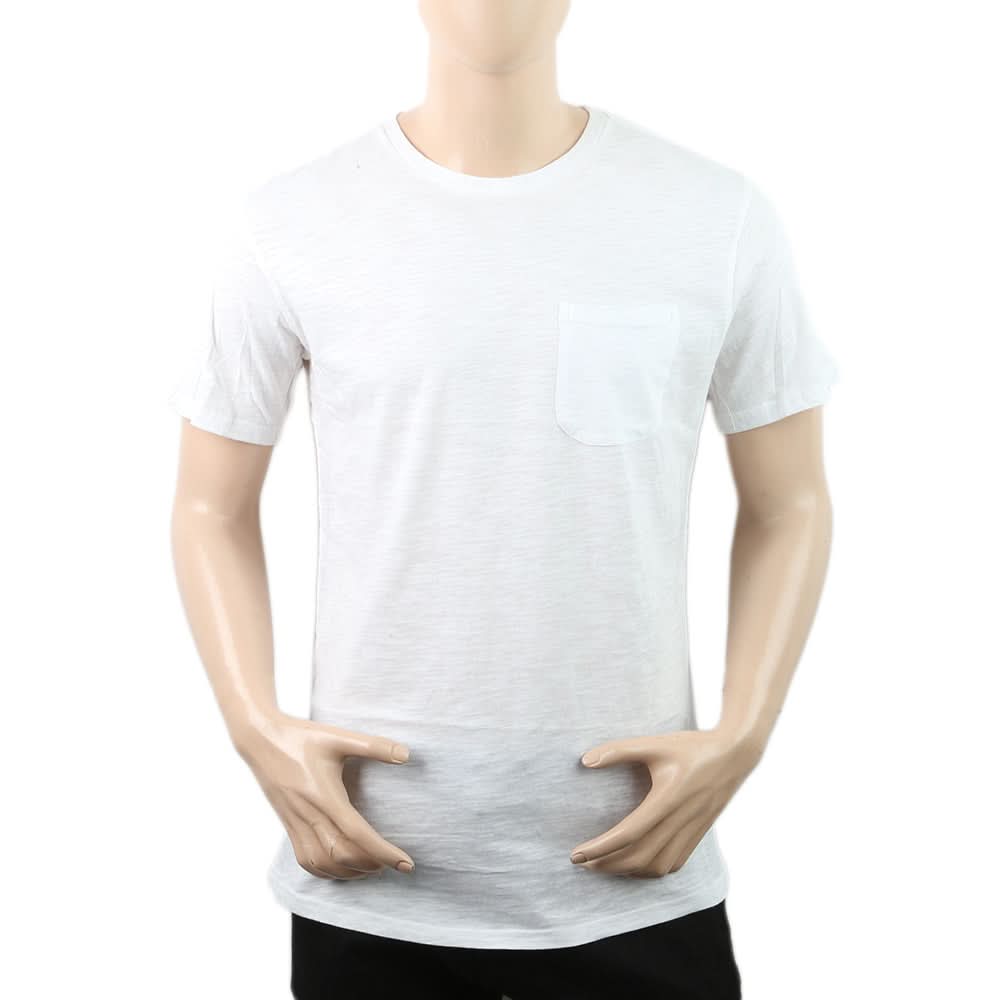 Men's Half Sleeves Round Neck Plain T-Shirt - White, Men, T-Shirts And Polos, Chase Value, Chase Value