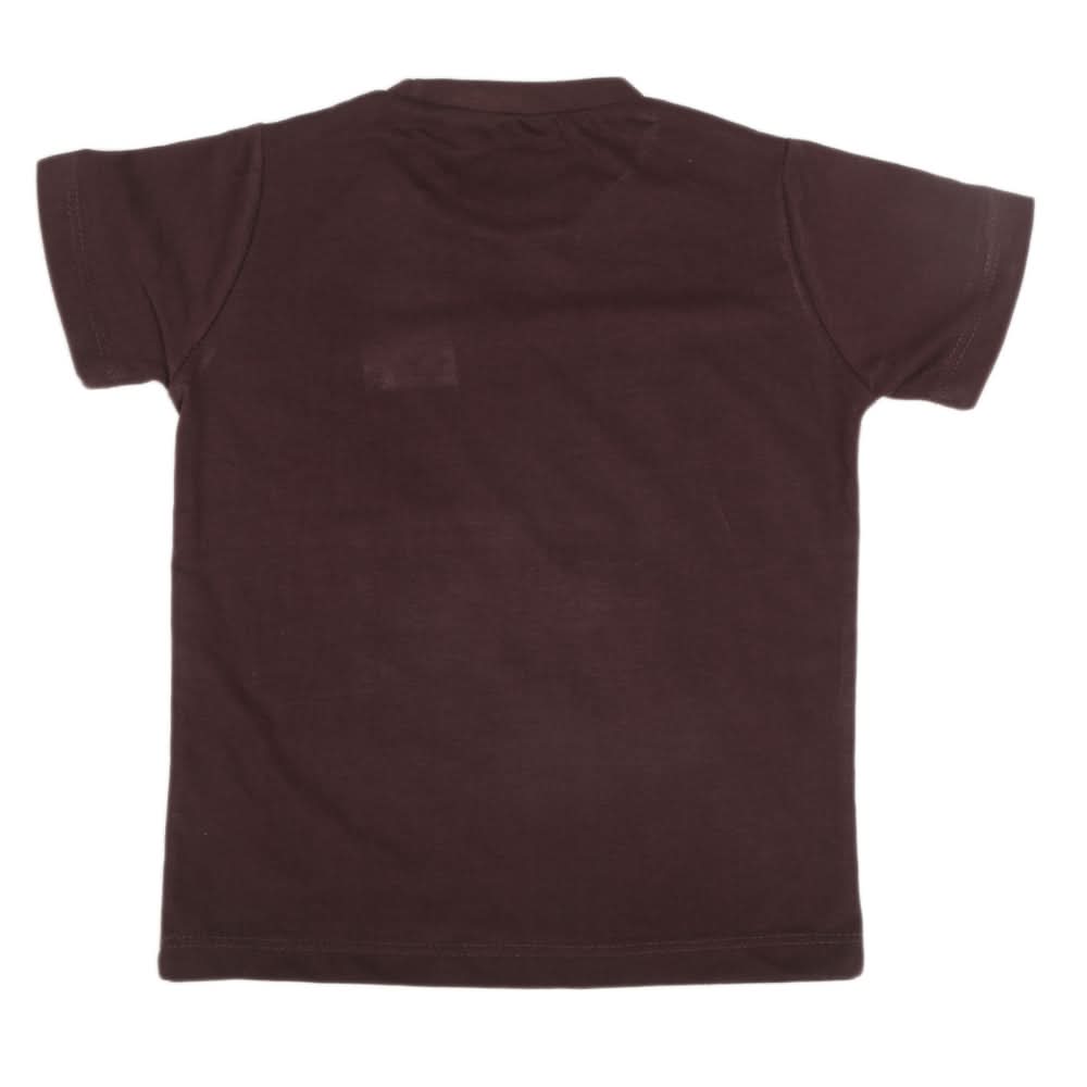 Boys Half Sleeves Jersey T-Shirt - Dark Brown, Kids, Boys T-Shirts, Chase Value, Chase Value