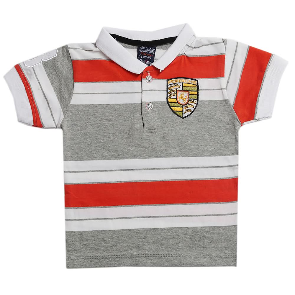 Boys Half Sleeves Polo T-Shirt - Light Grey, Boys T-Shirts, Chase Value, Chase Value
