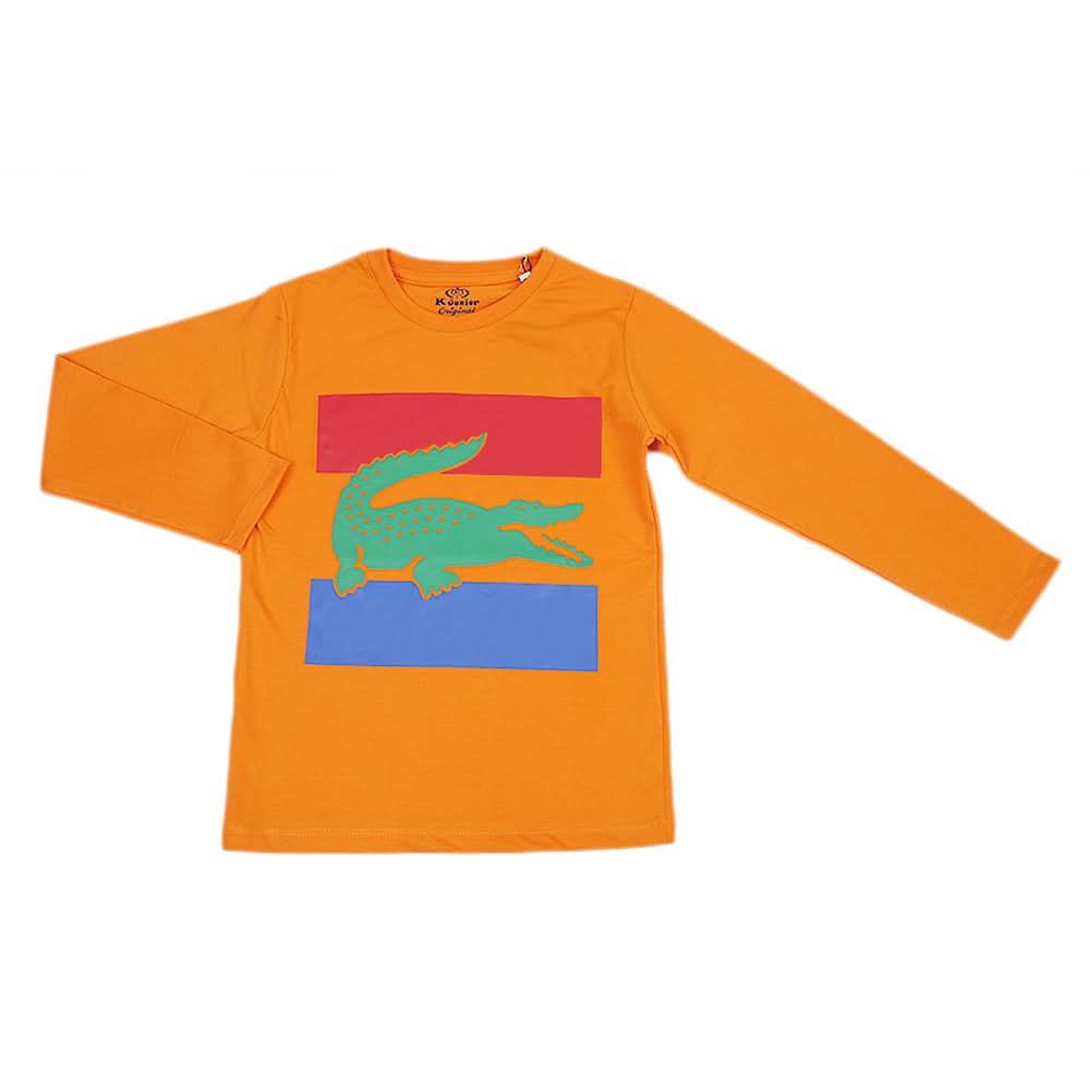 Boys Full Sleeves Jersey T-Shirt - Orange, Kids, Boys T-Shirts, Chase Value, Chase Value