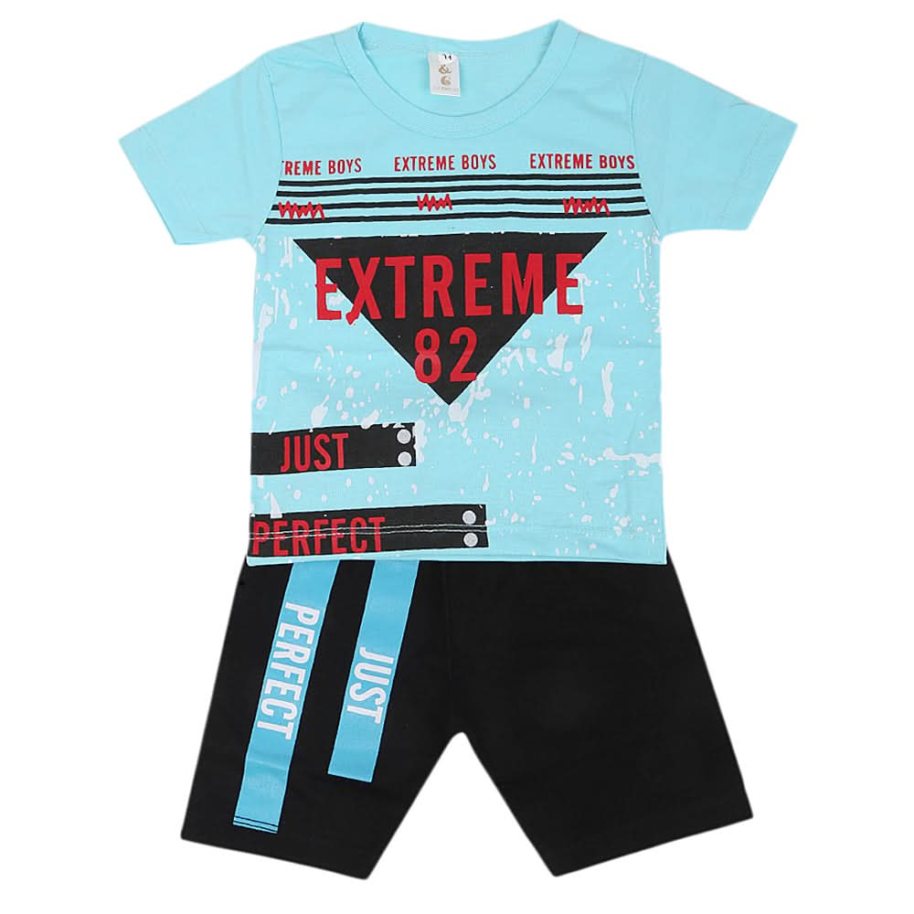 Boys Half Sleeves Short Suit - Blue, Kids, Boys Sets And Suits, Chase Value, Chase Value