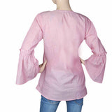 Women's Embroidered Western Top With Front Button - Pink, Women, T-Shirts And Tops, Chase Value, Chase Value