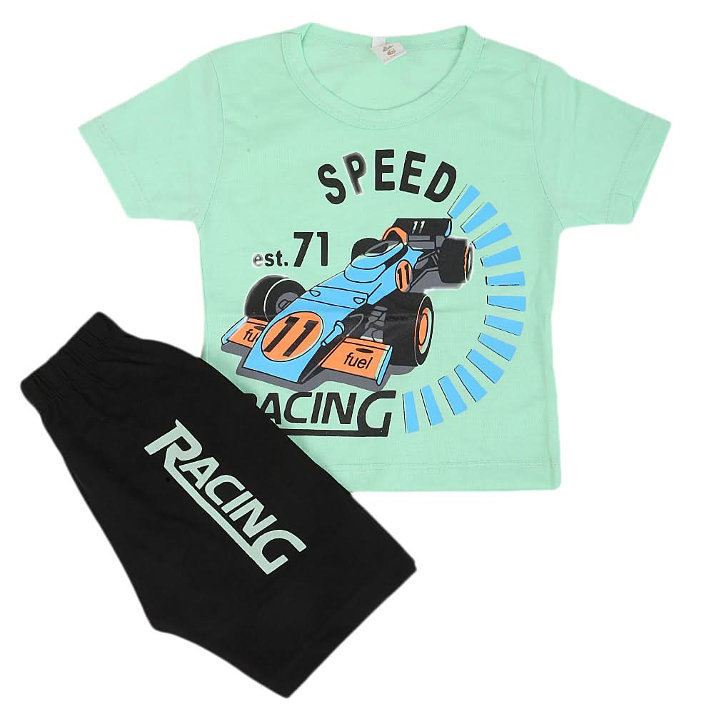 Boys Half Sleeves Short Suit - Cyan, Kids, Boys Sets And Suits, Chase Value, Chase Value