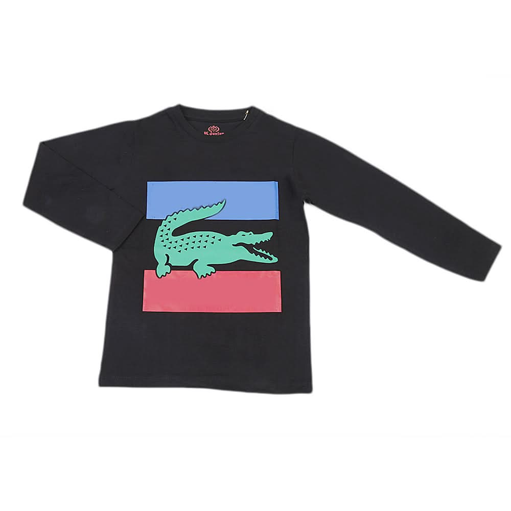 Boys Full Sleeves Jersey T-Shirt - Black, Kids, Boys T-Shirts, Chase Value, Chase Value