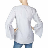 Women's Embroidered Western  Top With Front Button - Grey, Women, T-Shirts And Tops, Chase Value, Chase Value