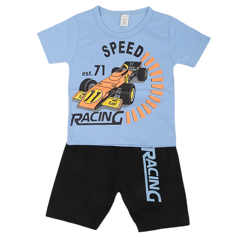 Boys Half Sleeves Short Suit - Blue, Kids, Boys Sets And Suits, Chase Value, Chase Value
