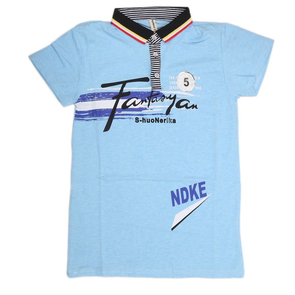 Boys Half Sleeves Polo T-Shirt - Blue, Kids, Boys T-Shirts, Chase Value, Chase Value
